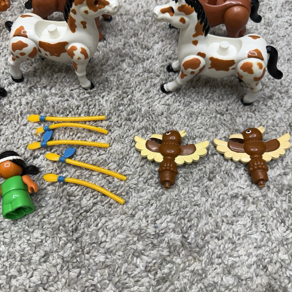 Vintage Playskool Lil' Playmates figures horses natives boats grills huge lot - Picture 5 of 16